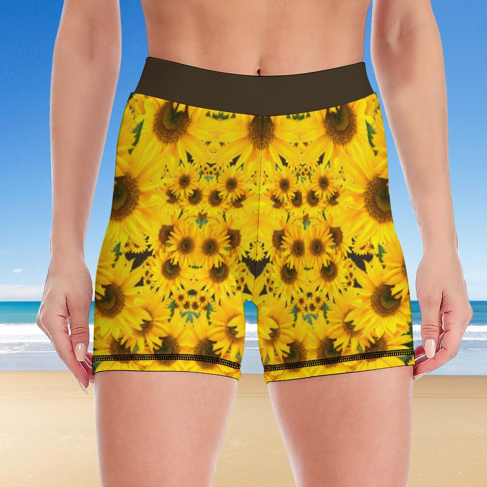 TRP Floral Print 04: Sunflowers 01 Designer Slim Yoga Set (5 colors)