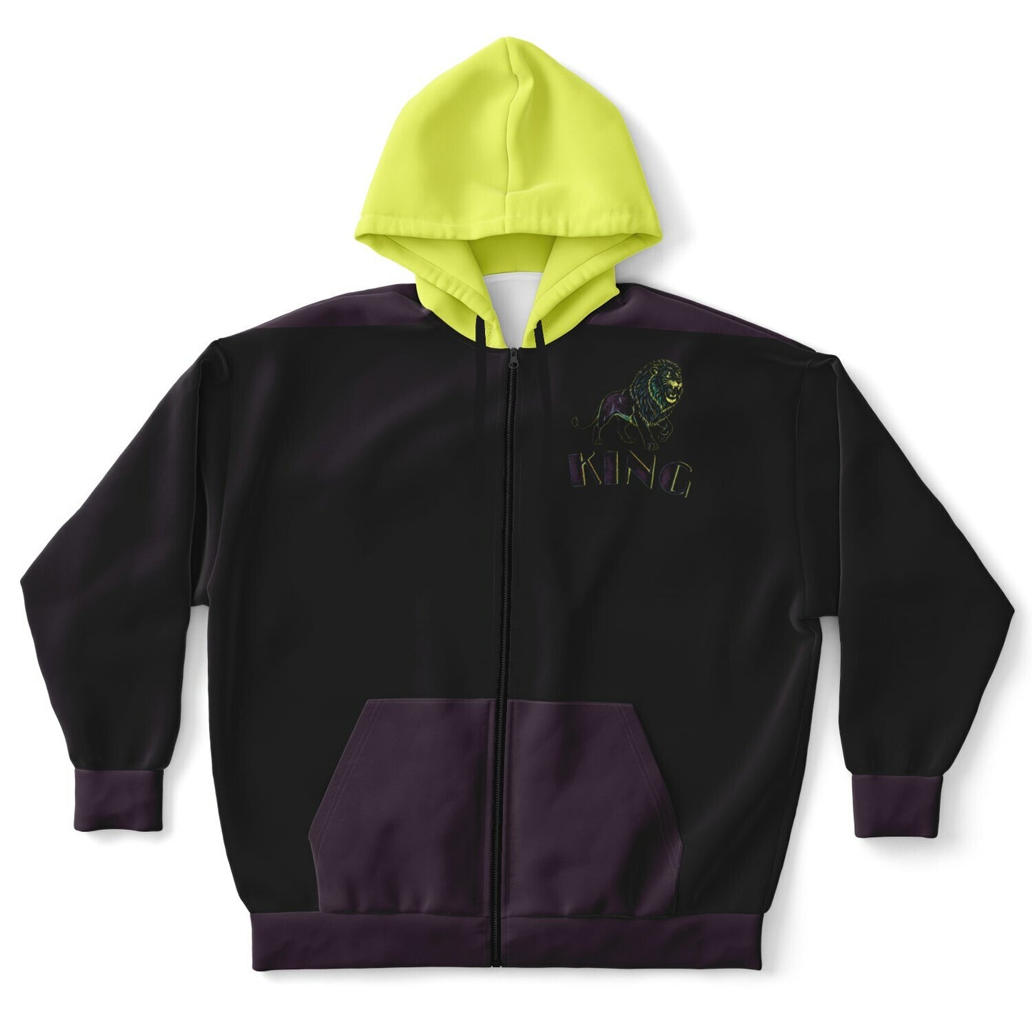 KING 01-01 Men's Designer Athletic Plus Size Zip Hoodie