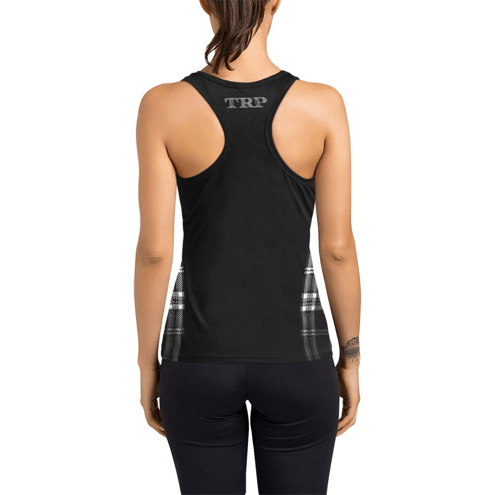 TRP Twisted Patterns 06: Digital Plaid 01-06B Ladies Designer Racerback Tank Top