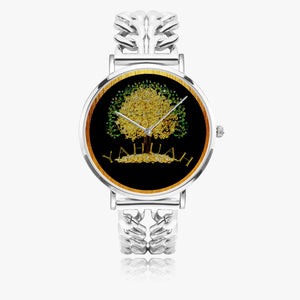 Yahuah-Tree of Life 03-01 Designer Hollow Out Stainless Steel 41mm Quartz Unisex Watch (Black, Silver, Rose Gold)