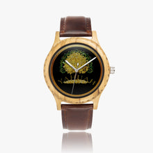 Load image into Gallery viewer, Yahuah-Tree of Life 03-01 Designer Italian Olive Lumber Wooden 45mm Quartz Unisex Watch with Leather Strap (White/Black/Brown Strap)