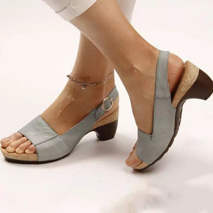 Block Low Heel Ankle Strap Sandals (9 colors)
