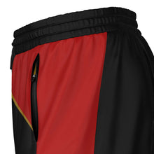 Cargar imagen en el visor de la galería, Pantalones cortos 2 en 1 de diseño rojo para hombre A-Team 01 