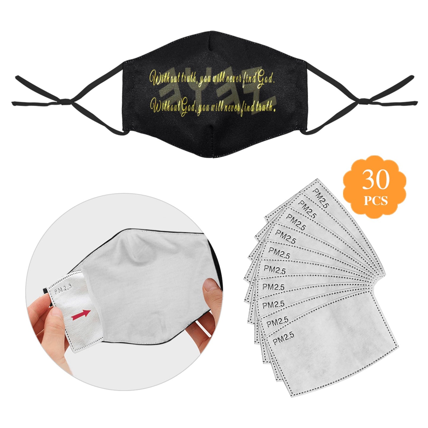 Truth Illustrated 01-01 Designer Cotton Face Mask + 30 filters