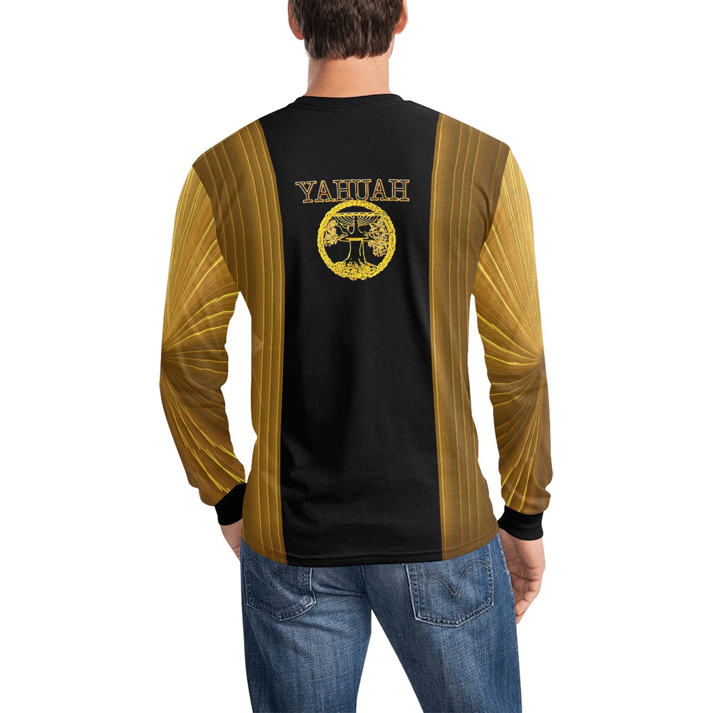 Yahuah-Tree of Life 02-03 Voltage Men's Designer Long Sleeve T-shirt