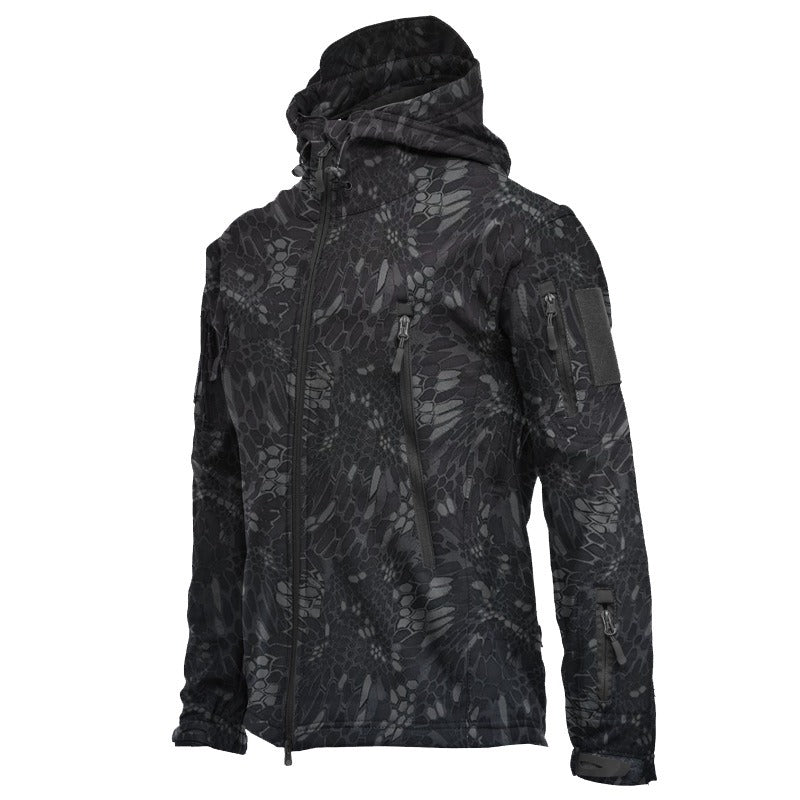 Solid Color or Camouflage Print Soft Shell Fleece Lined Male Windbreaker (8 colors)