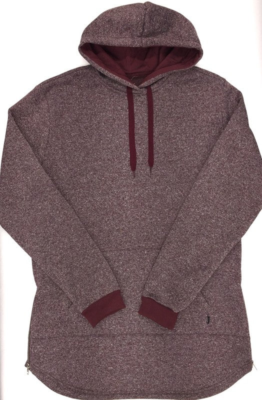 Longline Solid Color Male Pullover Hoodie (3 colors)