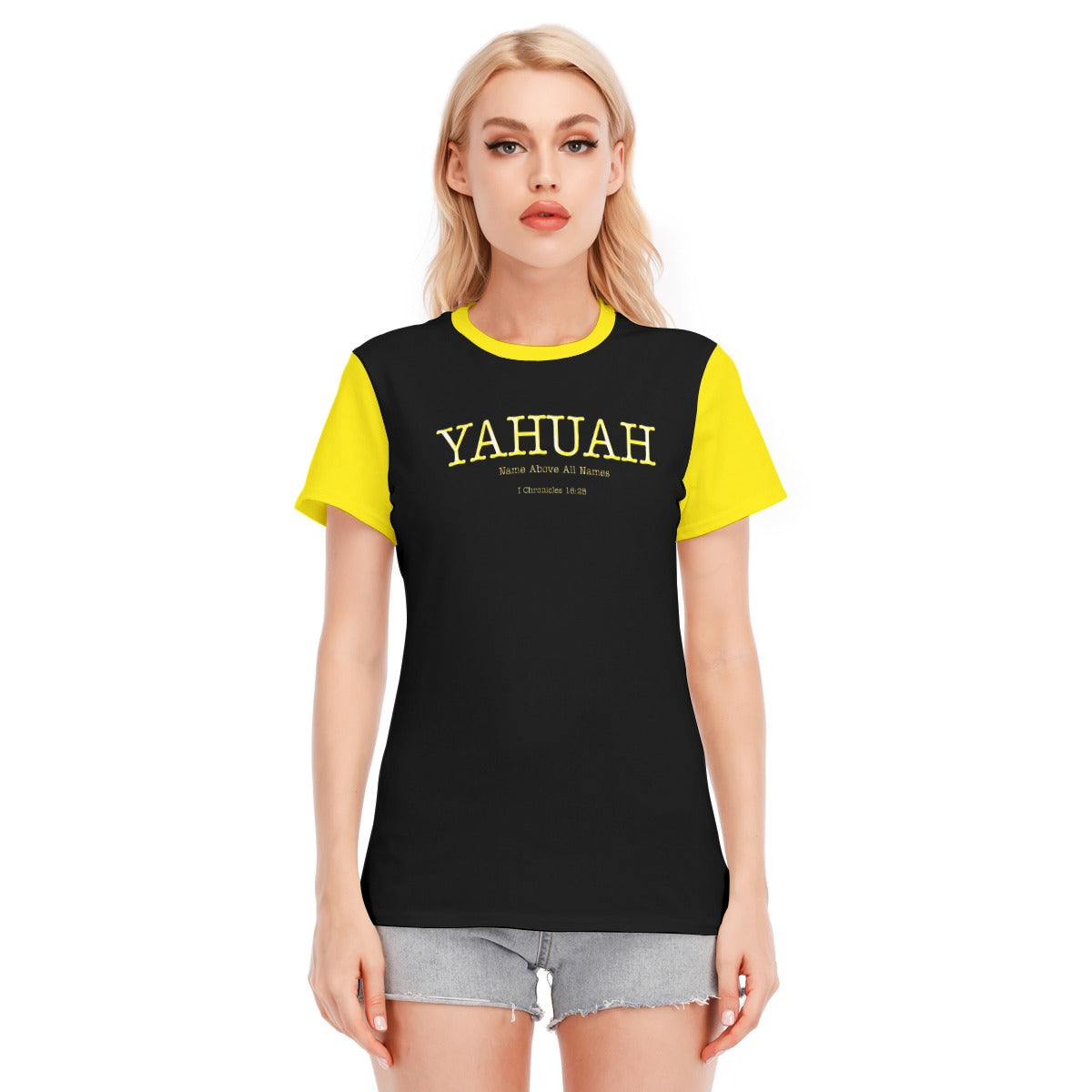 Yahuah-Name Above All Names 02-02 Ladies Designer Cotton T-shirt