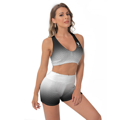 Outspoken Designs 03-03 "Fly Solo Night/Day" Sports Bra and Legging Shorts Set