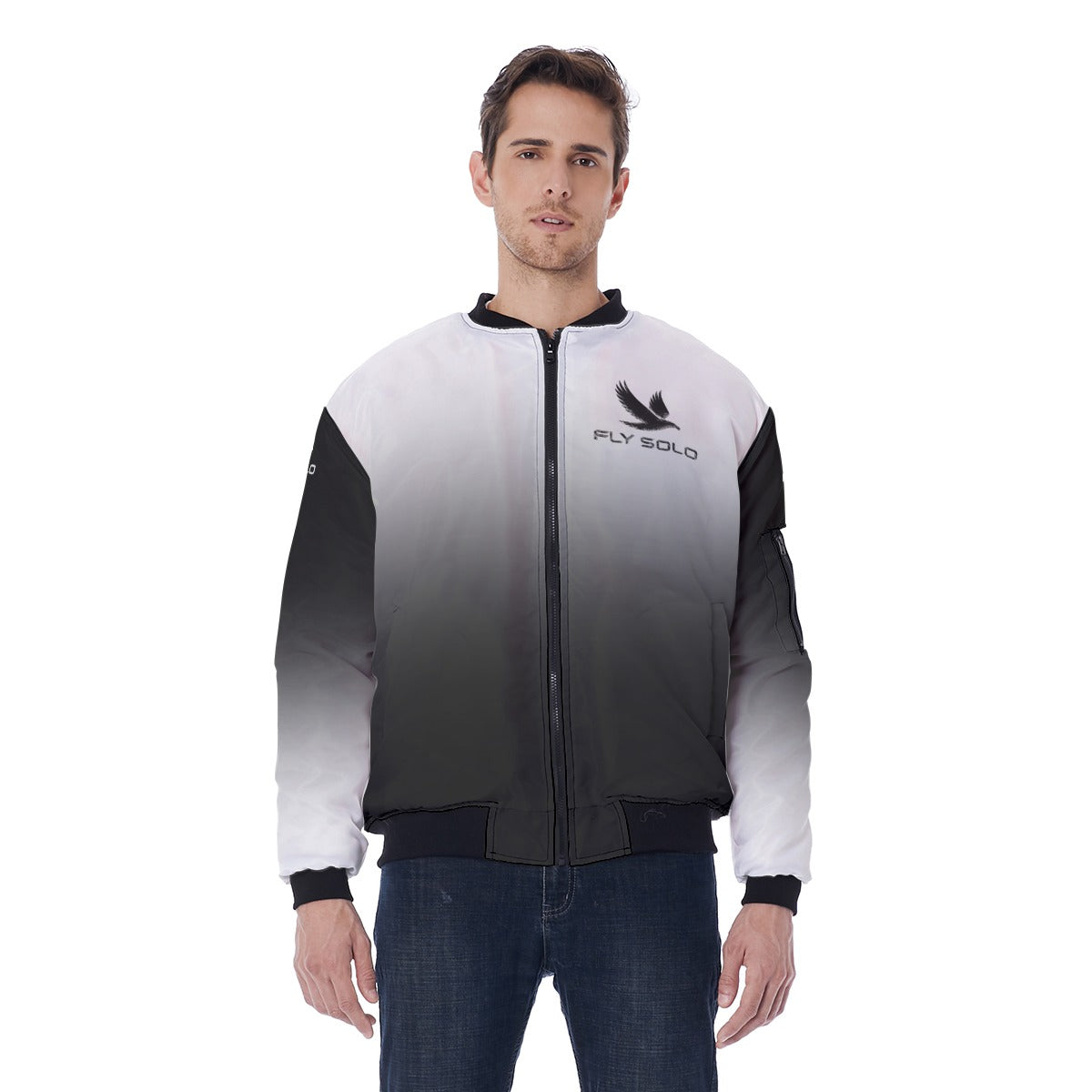 Outspoken Designs 03-03 "Fly Solo" Men's Designer Bomber Jacket with Sleeve Pocket