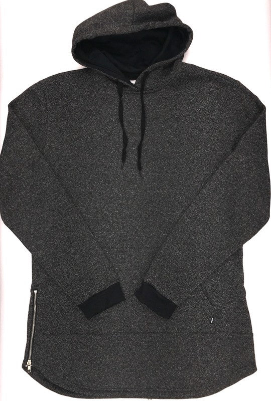 Longline Solid Color Male Pullover Hoodie (3 colors)