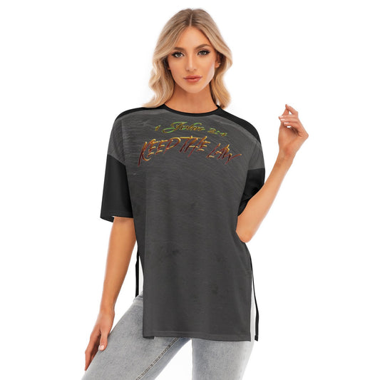 Commandment Keepers 01-01 Designer Drop Shoulder Split Hem Long T-shirt