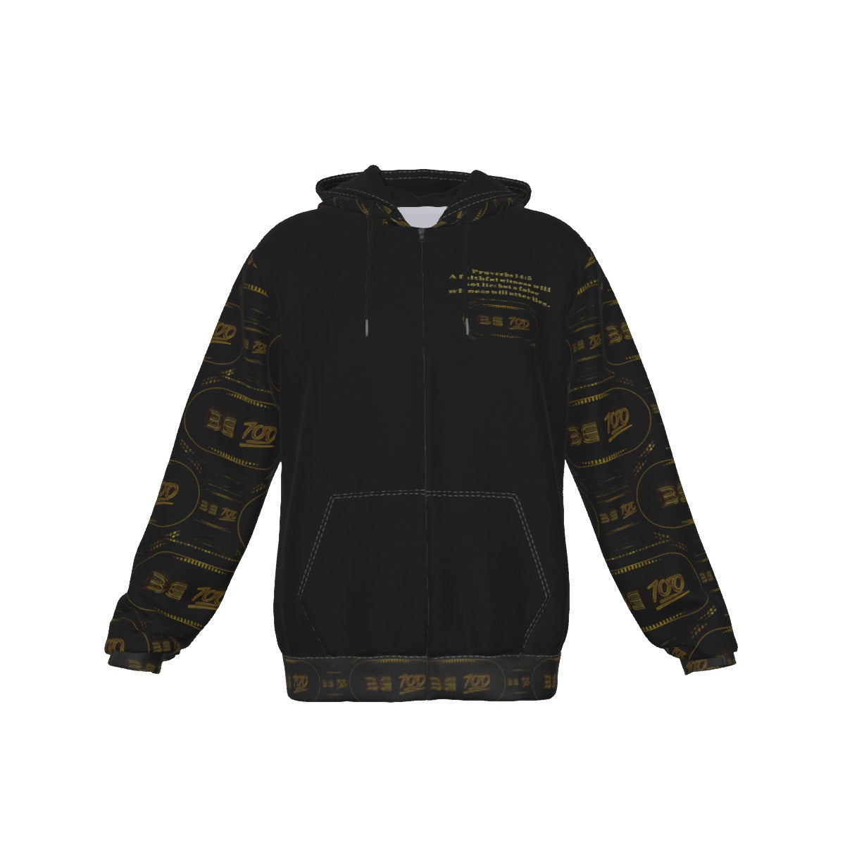 Outspoken Designs 02-01 "Be 100" Men's Designer Zip Hoodie