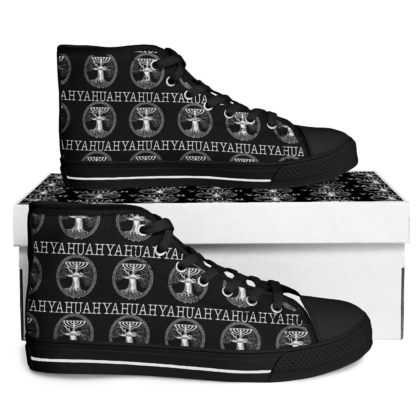 Yahuah-Tree of Life 02-06 Urban Peak Unisex High Top Canvas Sneakers (Style 02)