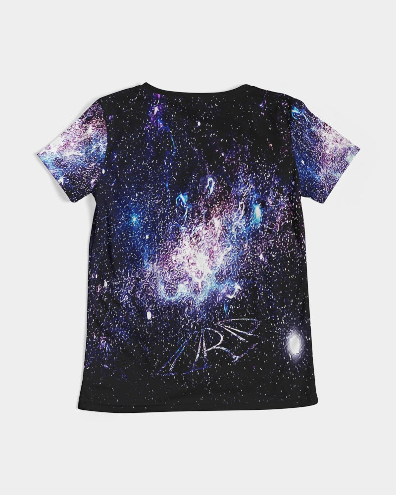 Galaxy Prints 01 Ladies Designer V-neck T-shirt