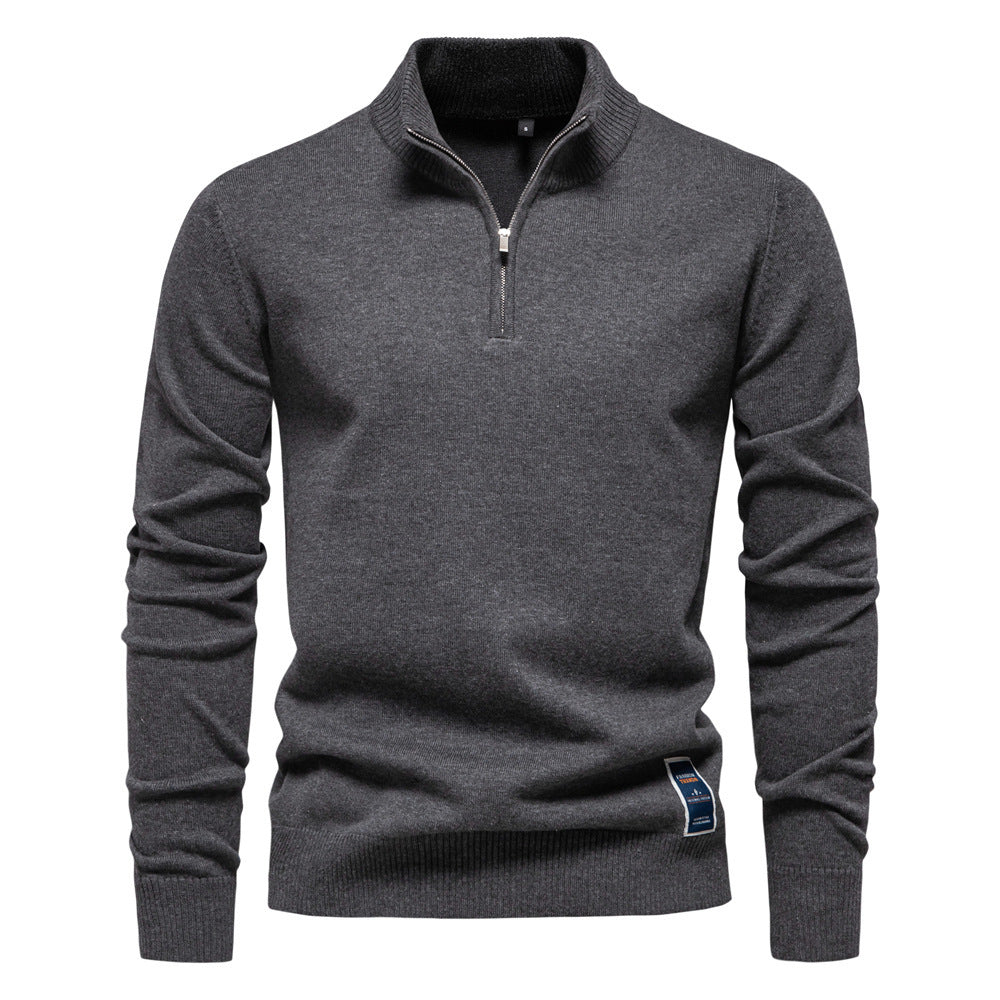 Men's Solid Color Stand Collar 1/4 Zip Sweater (6 colors)