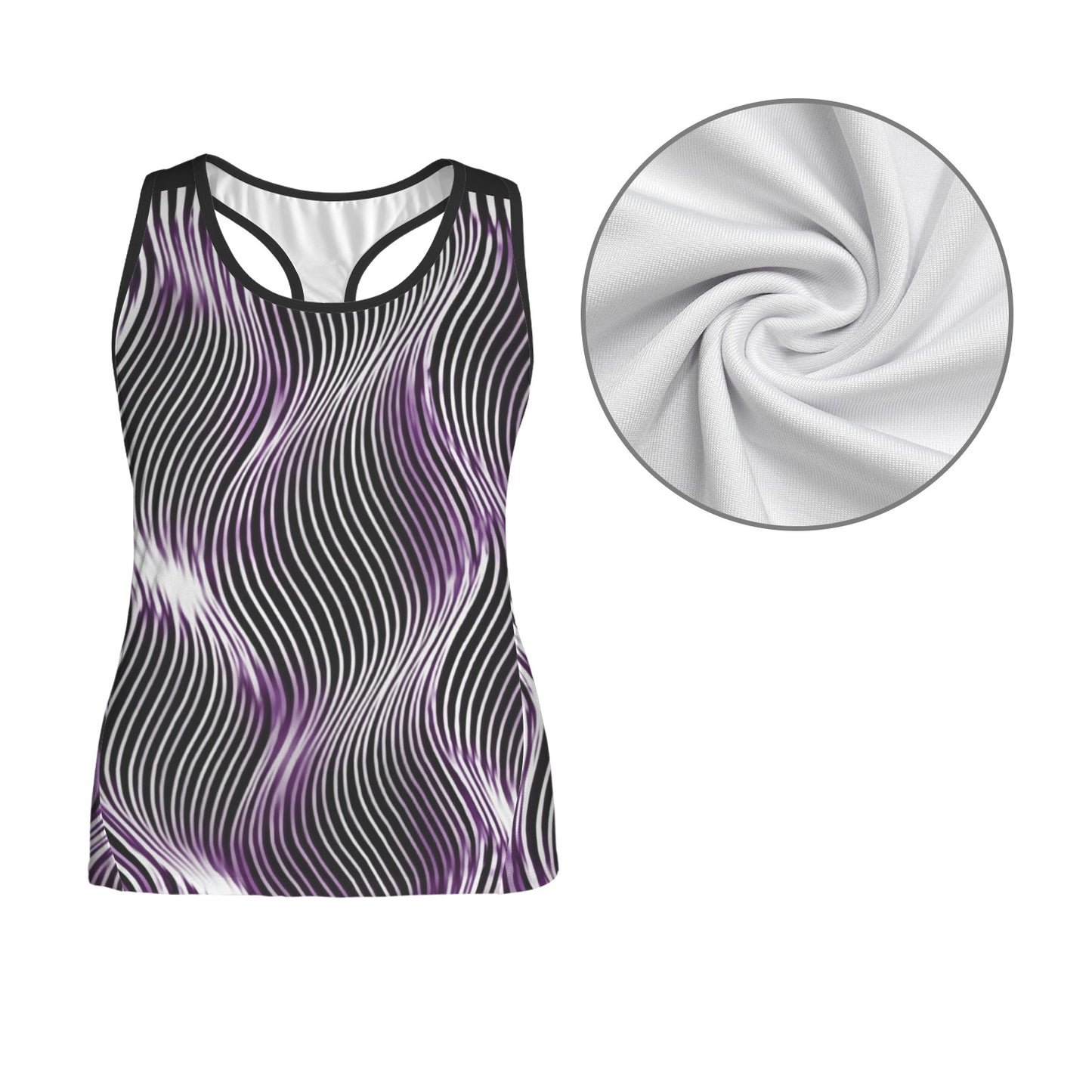 TRP Twisted Patterns 04: Weaved Metal Waves 01-01 Ladies Designer Racerback Tank Top