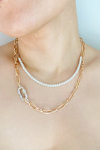 Cargar imagen en el visor de la galería, Conjunto de collar de perlas con cuentas en capas clásico