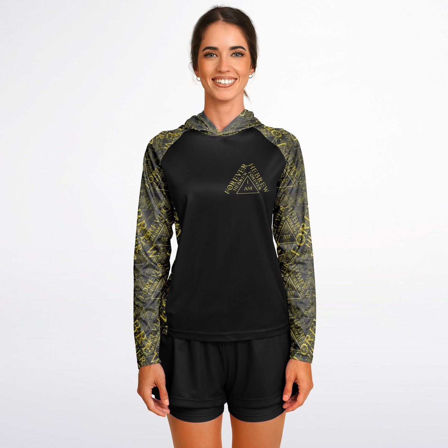 I AM HEBREW 03-01 Ladies Designer Lightweight Raglan Hoodie