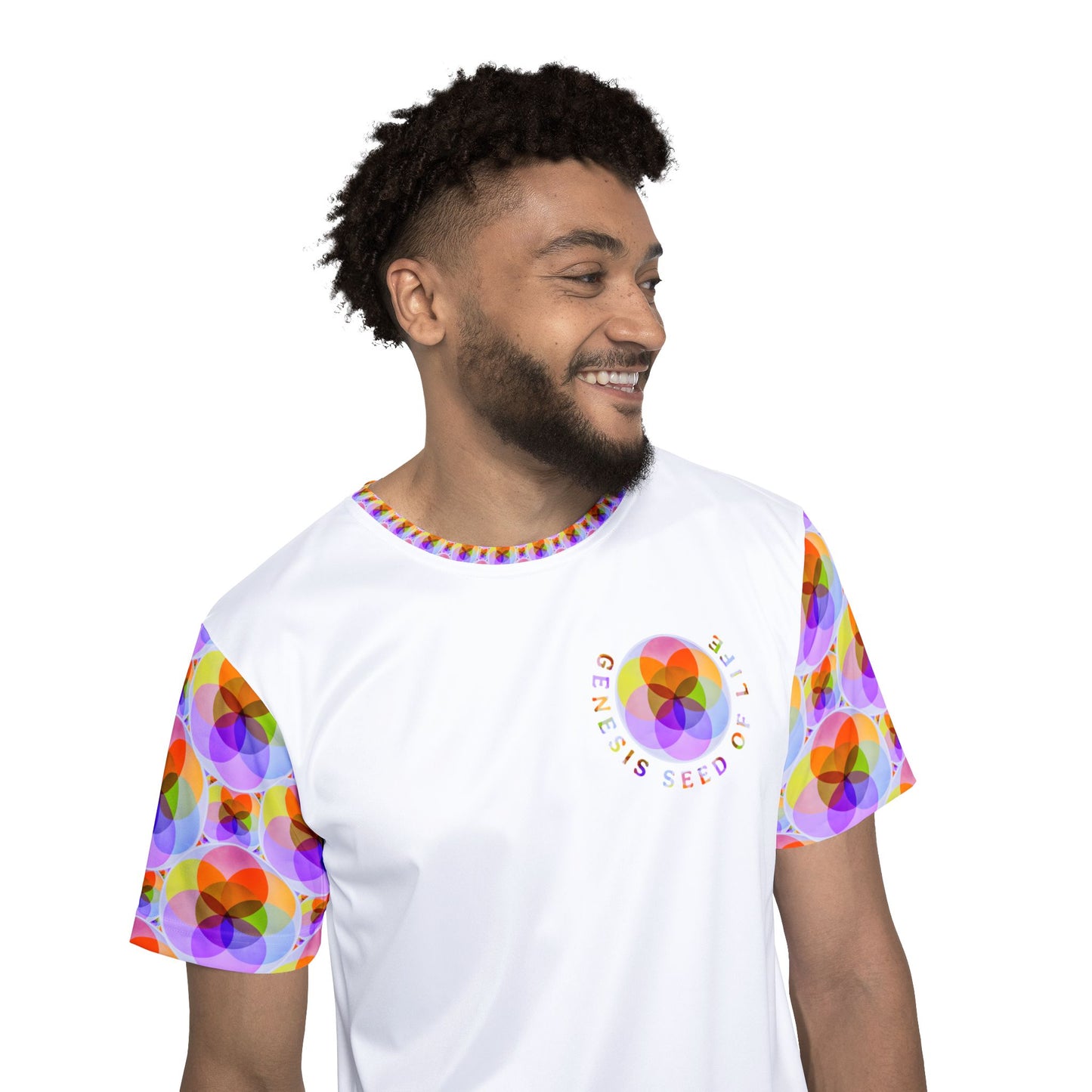 Sacred Geometry: Genesis Seed of Life 01-01 Men's Designer Jersey T-shirt