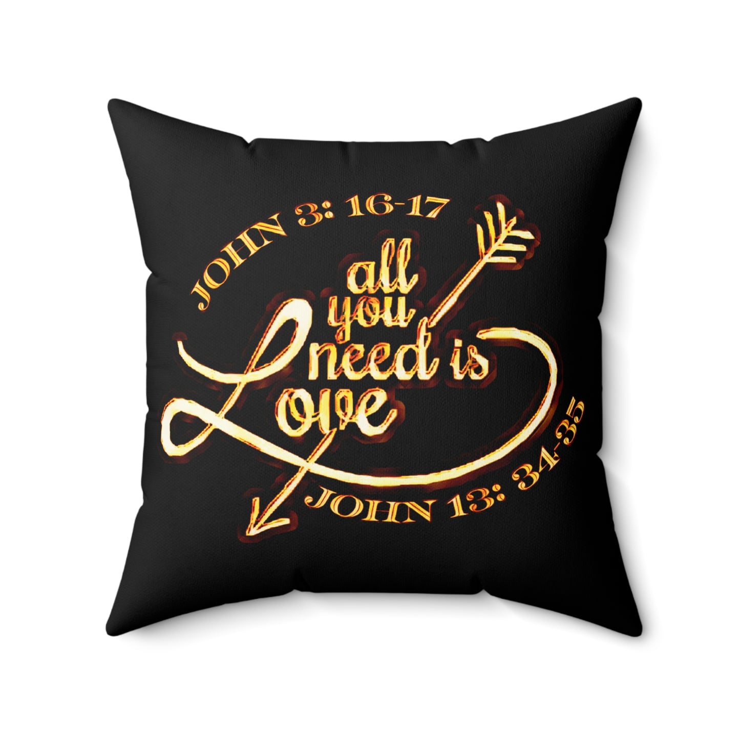 Illustrated Truth 02-02 "All You Need is Love" Designer Faux Suede Square Pillow (4 sizes)