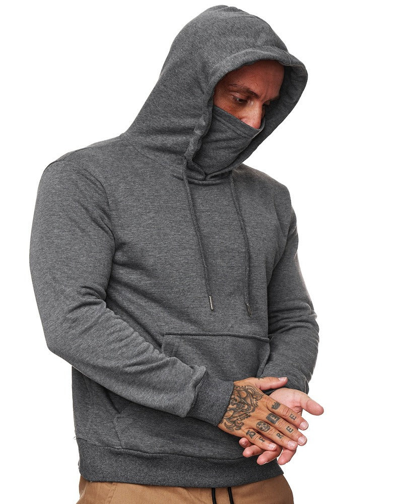 Solid Color Masked Pullover Hoodie for Men (4 colors)