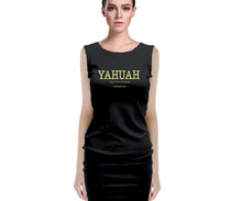 Load image into Gallery viewer, Yahuah-Name Above All Names 02-02 Designer Sleeveless Round Neck Bodycon Midi Dress
