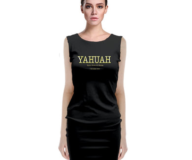 Yahuah-Name Above All Names 02-02 Vestido midi clásico sin mangas de diseñador 