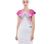 Cargar imagen en el visor de la galería, Floral Embosses: Roses 02-02 Designer Cap Sleeve Bodycon Mini Dress