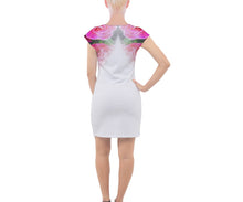 Cargar imagen en el visor de la galería, Floral Embosses: Roses 02-02 Designer Cap Sleeve Bodycon Mini Dress