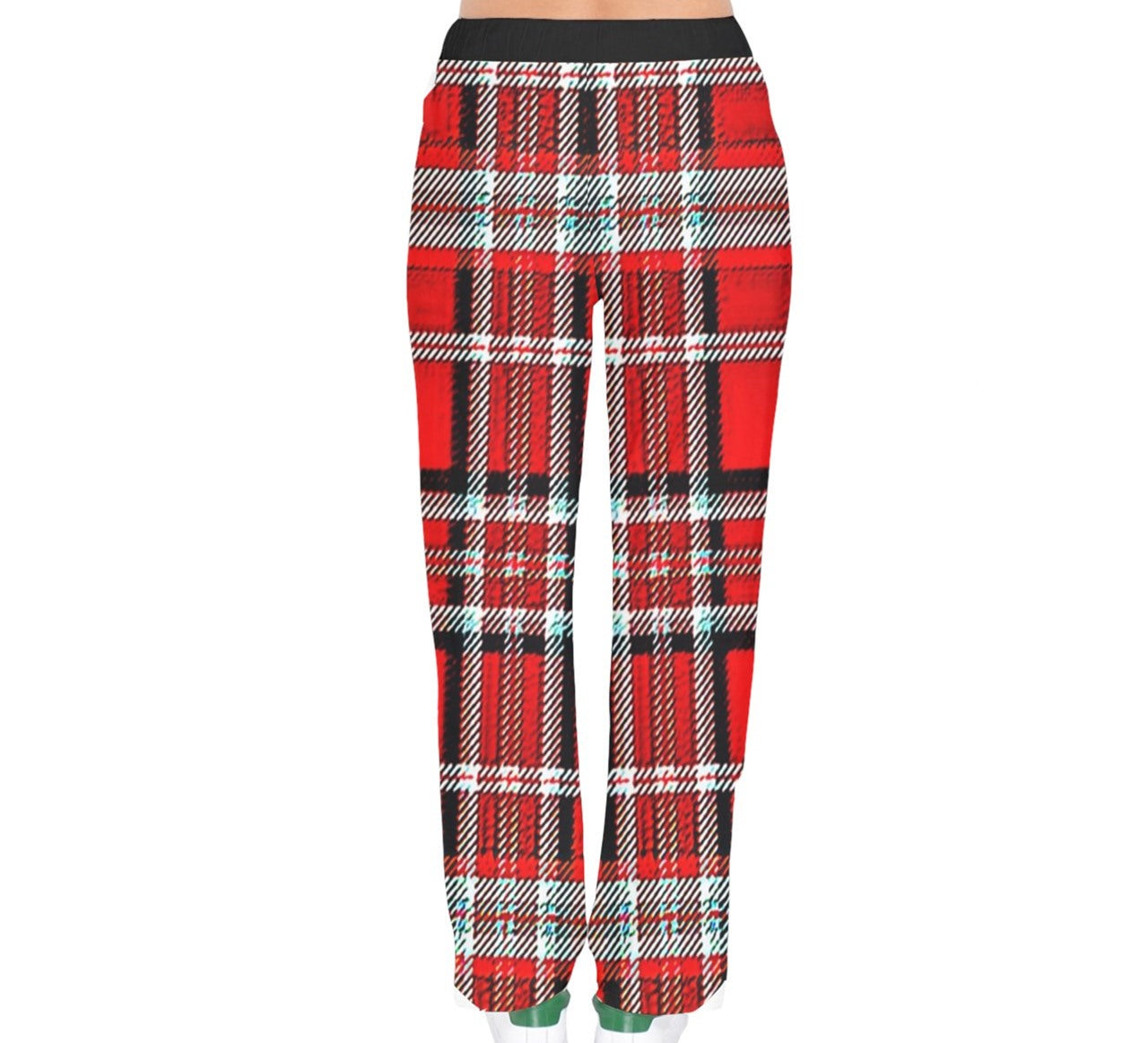 TRP Twisted Patterns 06: Digital Plaid 01-03A Ladies Designer Velvet Drawstring Sweatpants