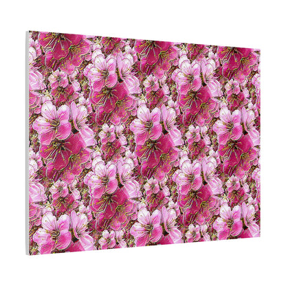 Electric Flora: Neon Sakura Cherry Blossoms Stretched Matte Canvas Wall Art