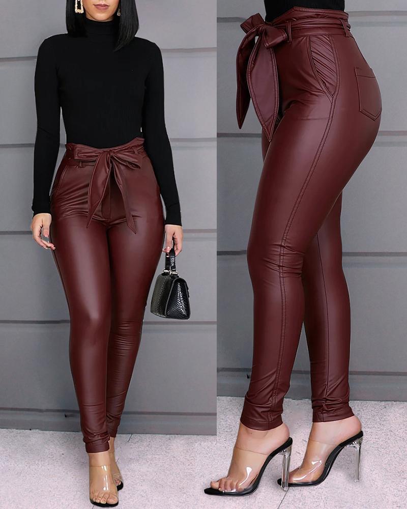 Fashion PU Leather Skinny Pants (4 colors)