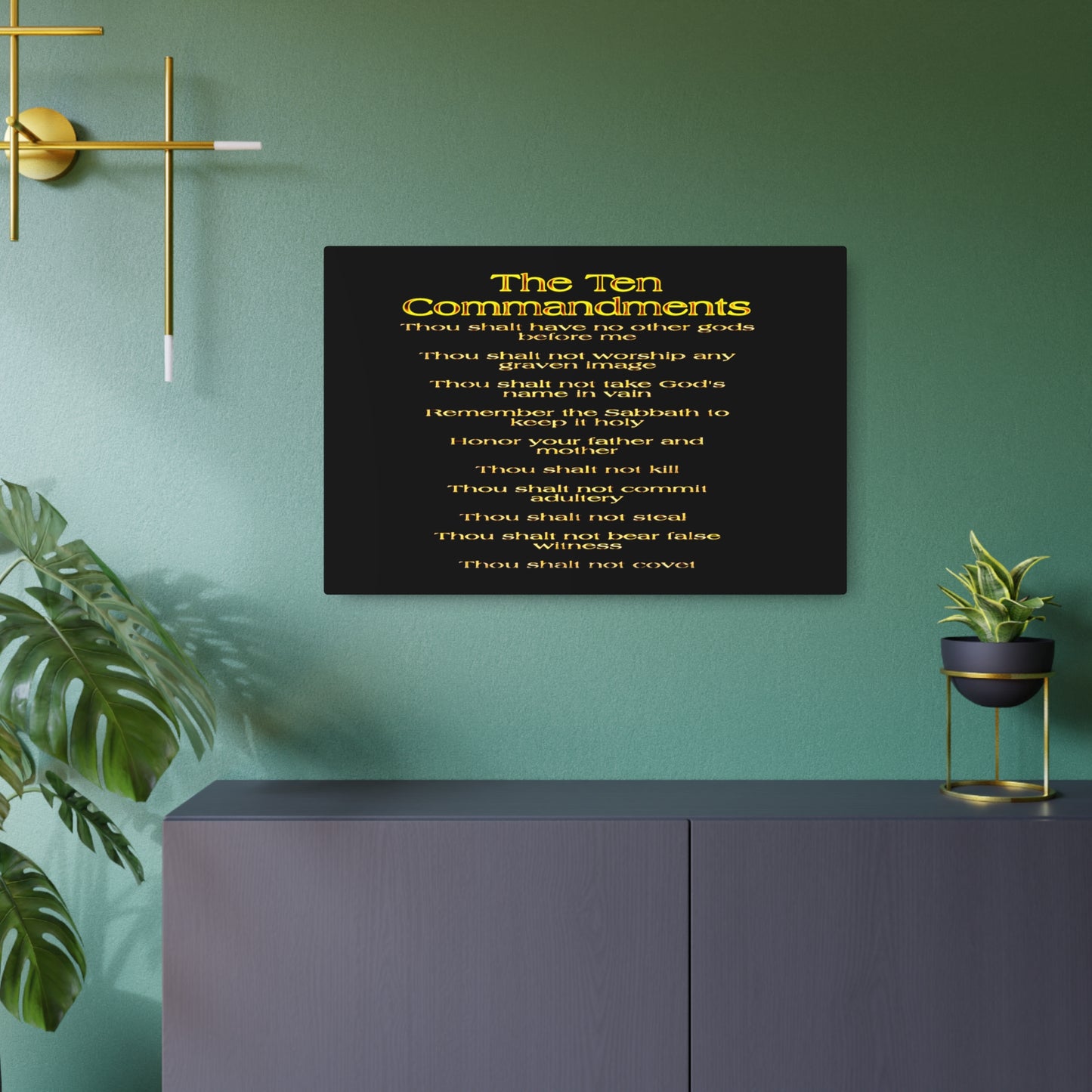 Ten Commandments 01 Horizontal Metal Print (3 sizes)