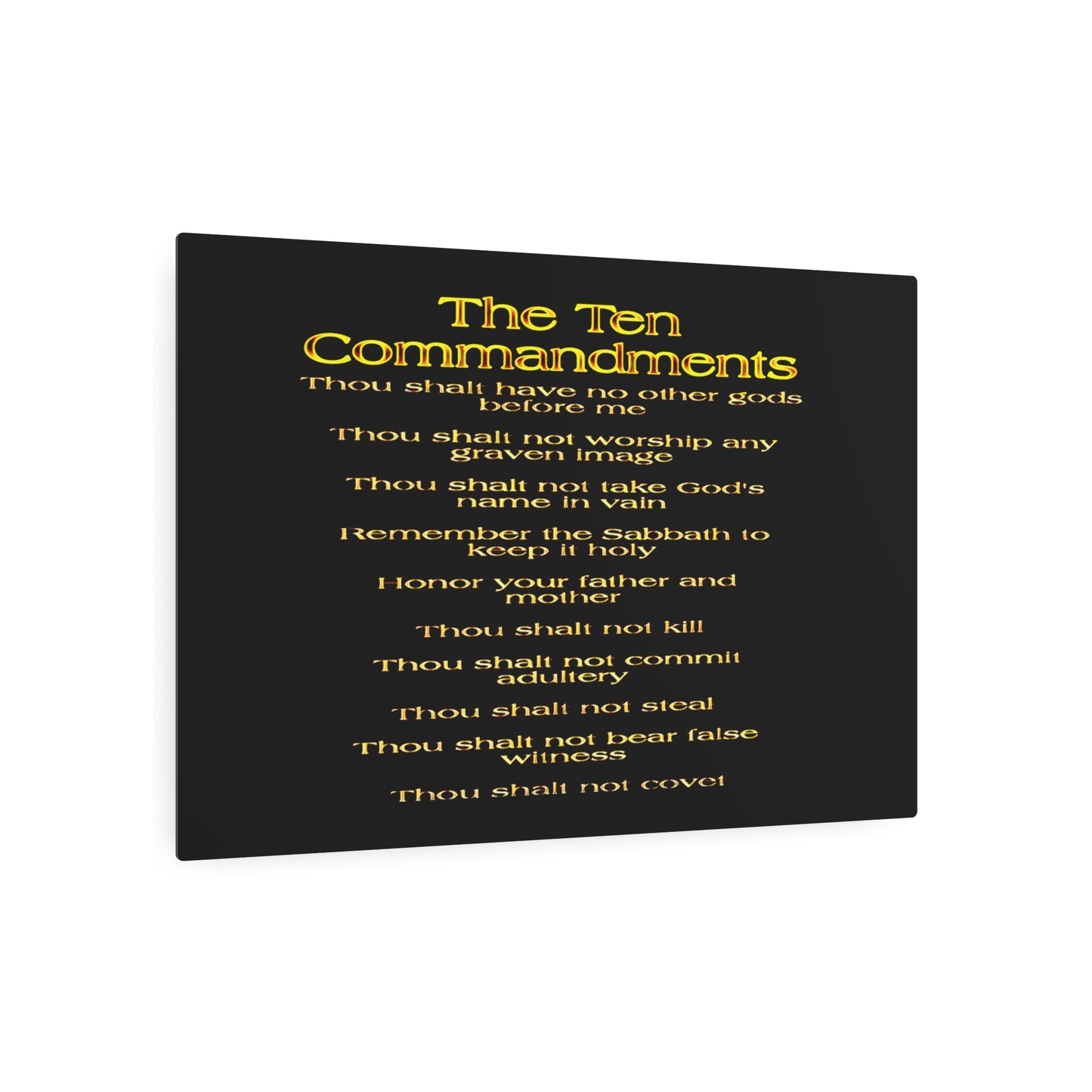 Ten Commandments 01 Horizontal Metal Print (3 sizes)