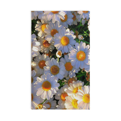 Sun-Kissed Meadow Hand Towel – Bright White & Yellow Garden Print