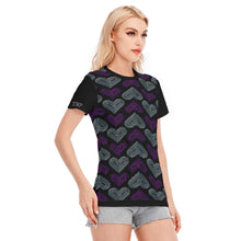 Cargar imagen en el visor de la galería, TRP Twisted Patterns 03: Chevron Hearts 01-01 Ladies Designer Cotton T-shirt