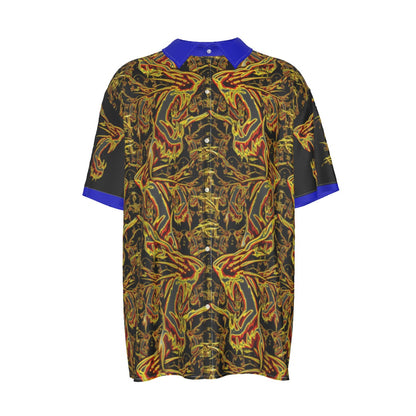 Like Father, Like Son 03-01 Designer Drop Shoulder Imitation Silk Spread Collar Shirt