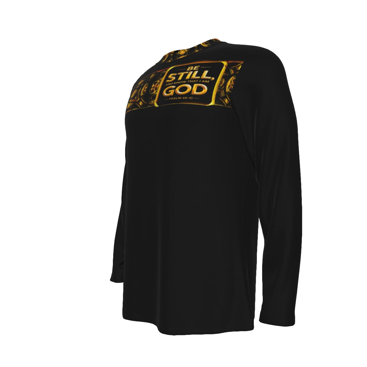 Hebrew World 01-03 Sacred Stillness Psalm 46:10 Men's Long Sleeve Cotton T-shirt