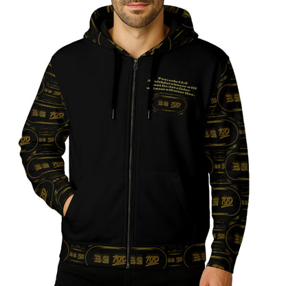 Outspoken Designs 02-01 "Be 100" Men's Designer Zip Hoodie