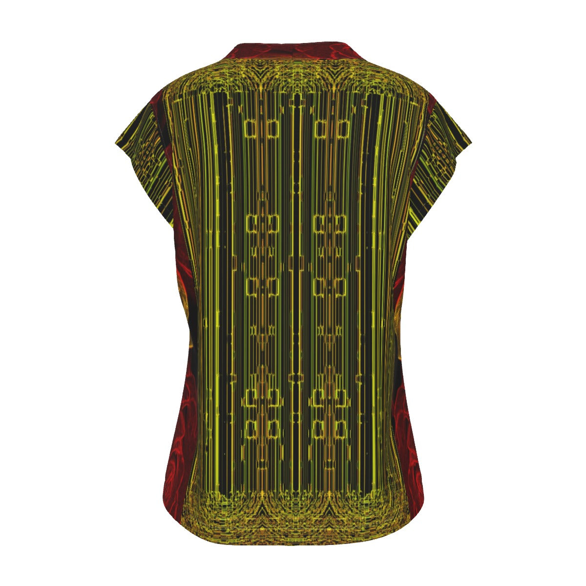 Geometrical Apparel 02 Designer V-neck Cap Sleeve T-shirt