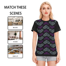 Cargar imagen en el visor de la galería, TRP Twisted Patterns 03: Chevron Hearts 01-01 Ladies Designer Cotton T-shirt