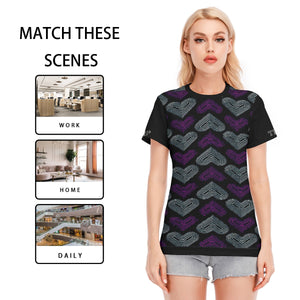 TRP Twisted Patterns 03: Chevron Hearts 01-01 Ladies Designer Cotton T-shirt