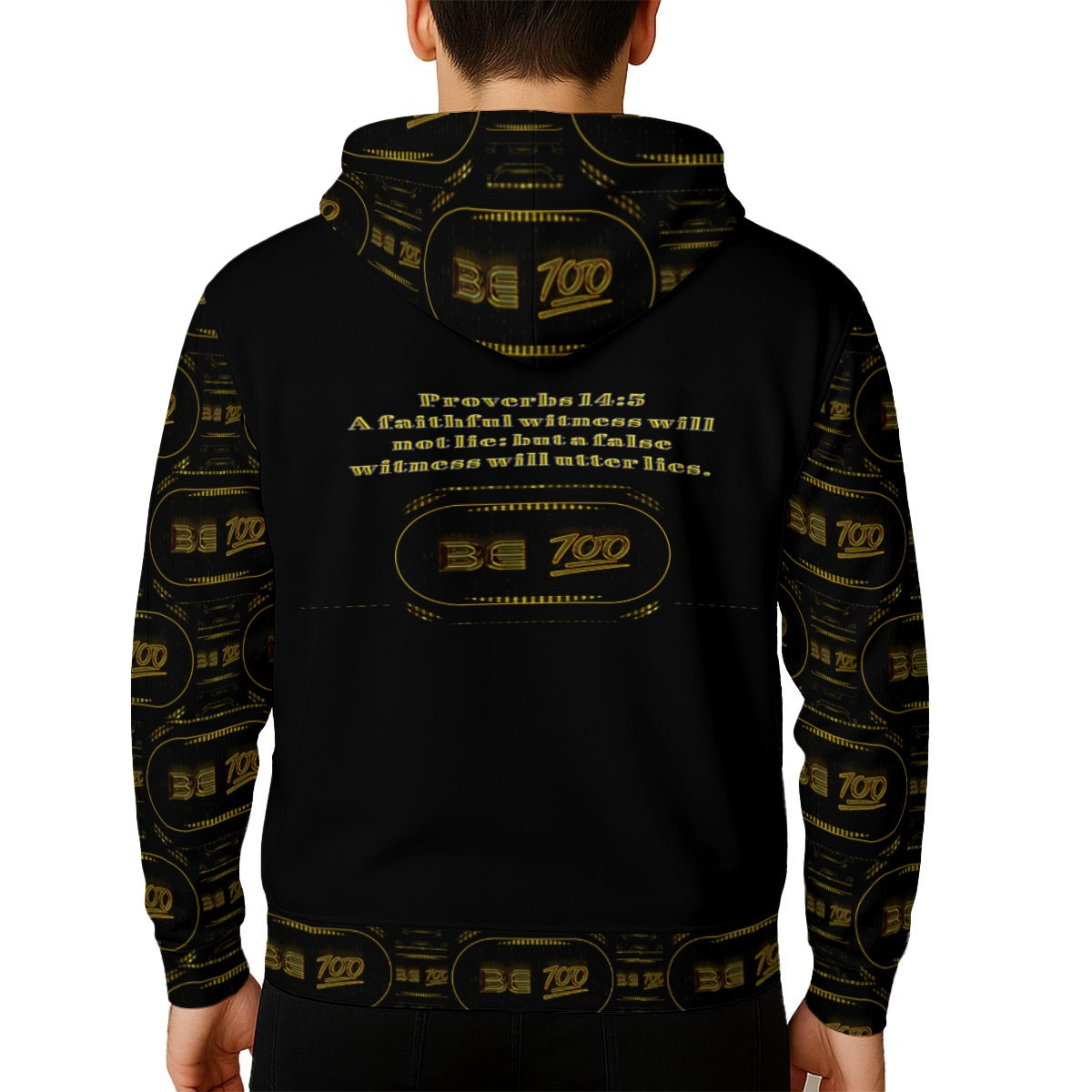 Outspoken Designs 02-01 "Be 100" Men's Designer Zip Hoodie