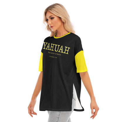 Yahuah: Name Above All Names (02-02) | Drop Shoulder Split Hem Long Tee