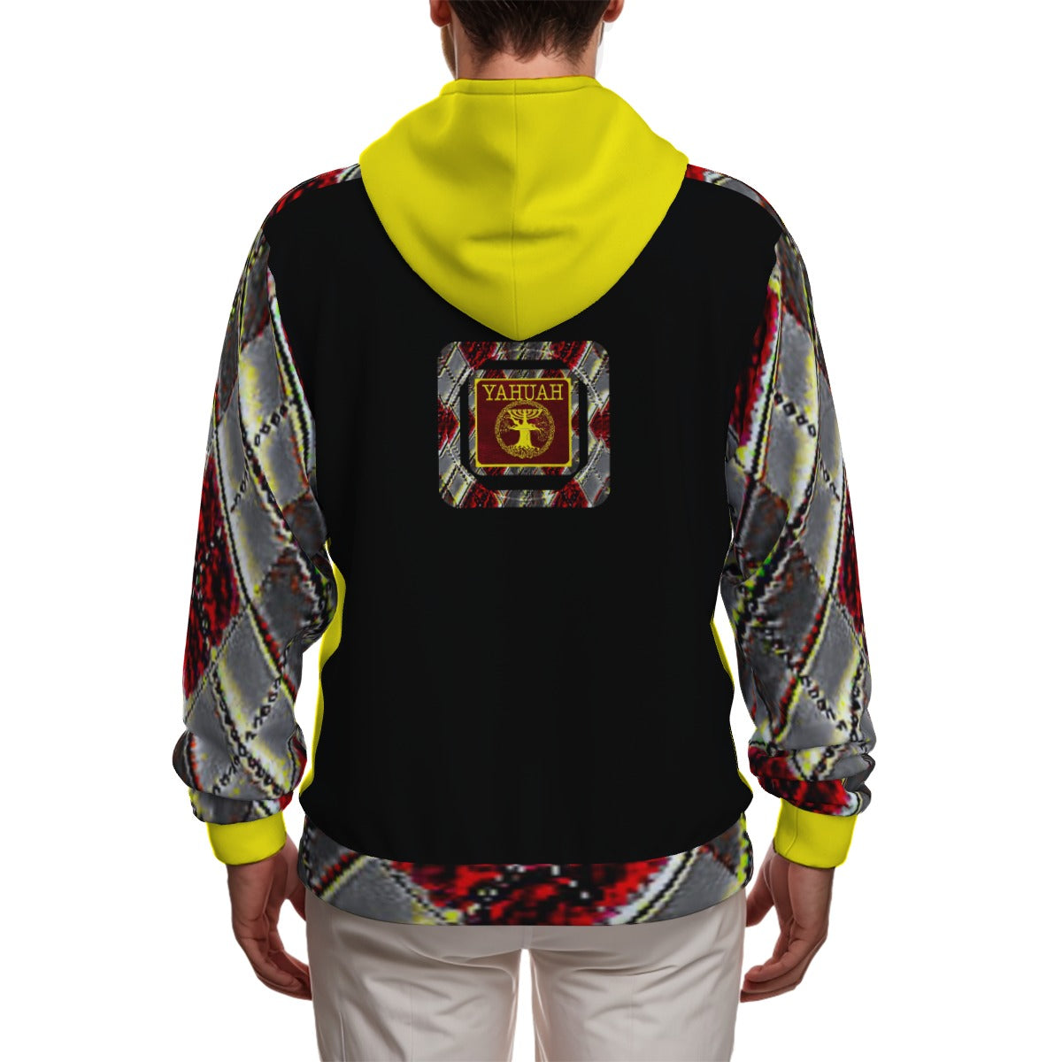 Yahuah Logo 02-02 Men's Designer Full Zip Hoodie