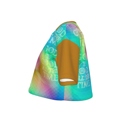 Chroma-Shift Art-to-Wear: God is Good All The Time 01-03 Drop Shoulder Cotton Crop Top