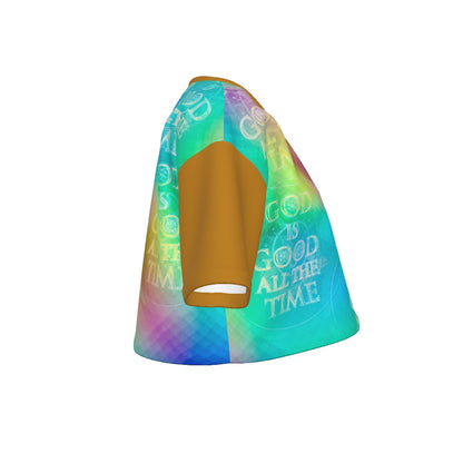 Chroma-Shift Art-to-Wear: God is Good All The Time 01-03 Drop Shoulder Cotton Crop Top