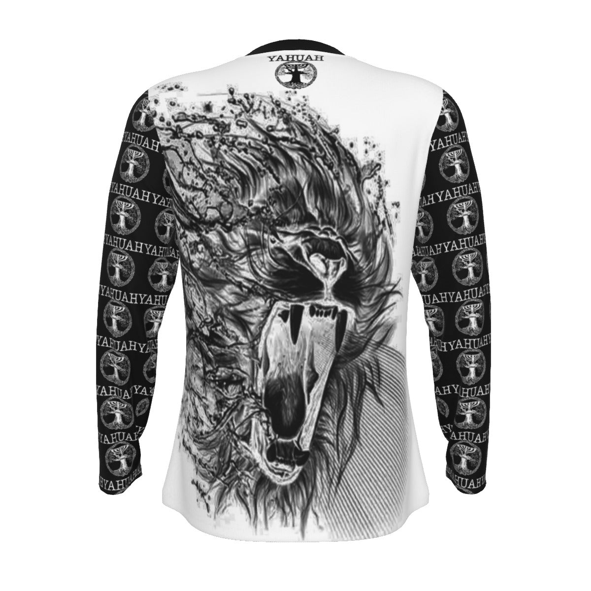 Yahuah-Tree of Life 02-06 Yin Yang Men's Designer Long Sleeve Cotton T-shirt