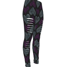 Cargar imagen en el visor de la galería, TRP Twisted Patterns 03: Chevron Hearts 01-01 Designer Ripped Leggings